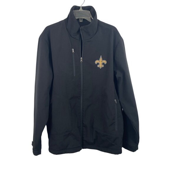 NFL Team Apparel Mens Size XL New Orleans Saints Fleece Lined Soft Shell Jacket - Picture 1 of 11